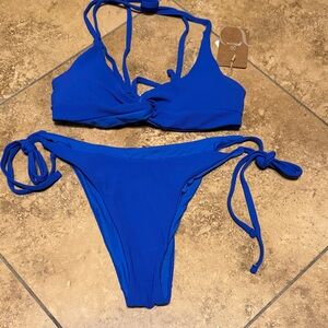 Berlook Nwt Medium Blue Bikini Set